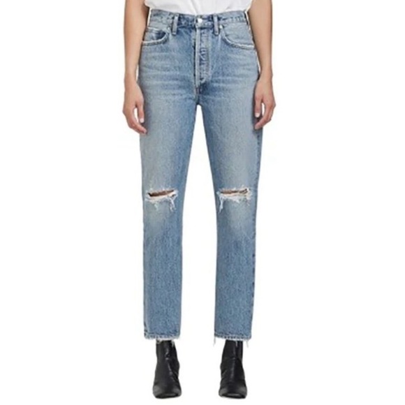 Agolde Riley High Rise Distressed Jeans - Picture 1 of 4